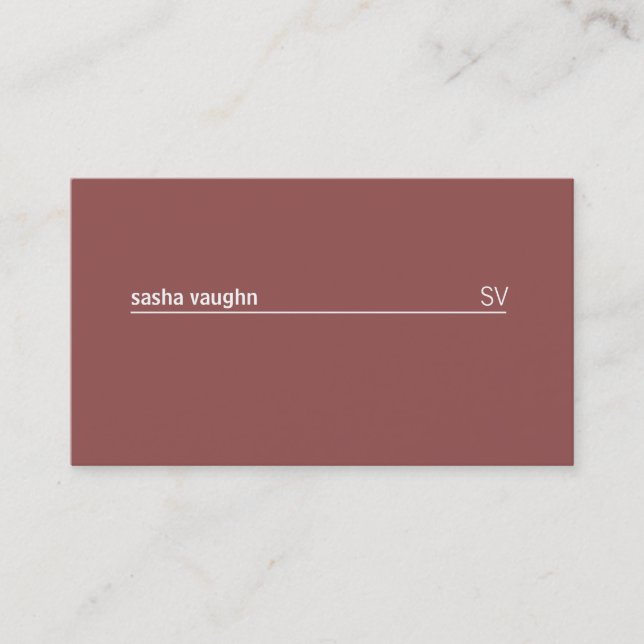 Cartão De Visita Linha branca simples (vermelho-argila) (Frente)