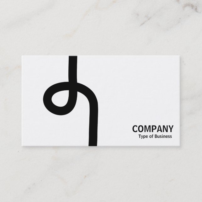 Cartão De Visita Linha com loop - Preto em branco (Frente)