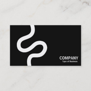 Cartão De Visita Linha curva 02 - branco sobre preto