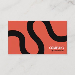 Cartão De Visita Linha Curvy 02a - Preto em Laranja
