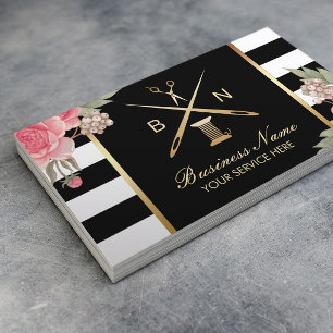 Cartão De Visita Linha da costureira & vintage Sewing das agulhas