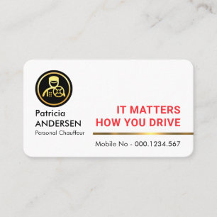 Cartão De Visita Linha de Chofer Gold Profissional Elegante