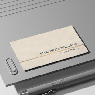 Cartão De Visita Linha de cobre bege designer de interiores da