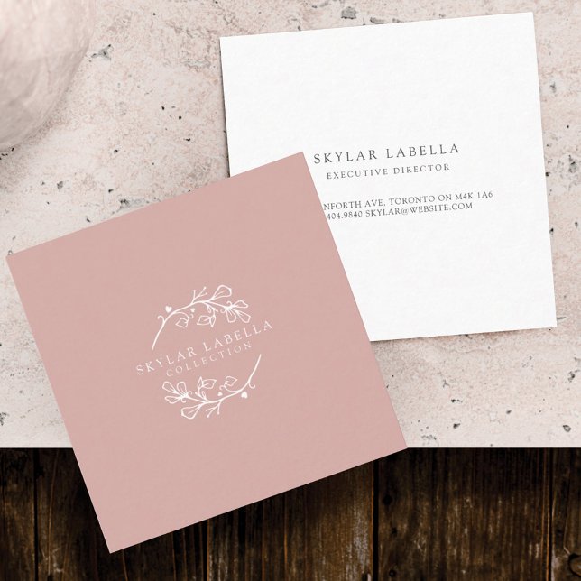 Cartão De Visita Linha de Logotipo Botânica Moderna (Criador carregado)