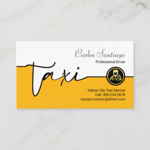 Cartão De Visita Linha de Serviço de Táxi Amarelo Especial