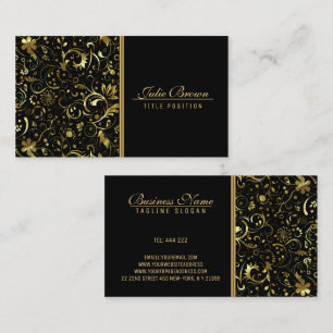 Cartão De Visita Linha Dourada E Damasco