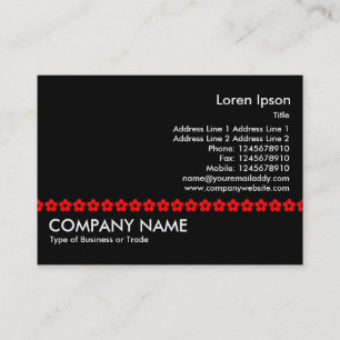 Cartão De Visita Linha Flor Vermelha - Preto