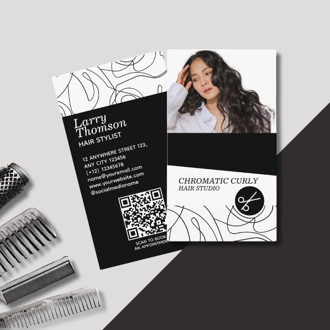 Cartão De Visita Linha Mínima Moderna Simples de Abstrato Branco Pr (Criador carregado)