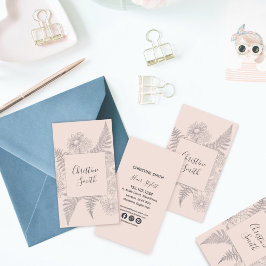 Cartão De Visita Linha Simples Cor-de-Rosa Escamoteada Bela Margari