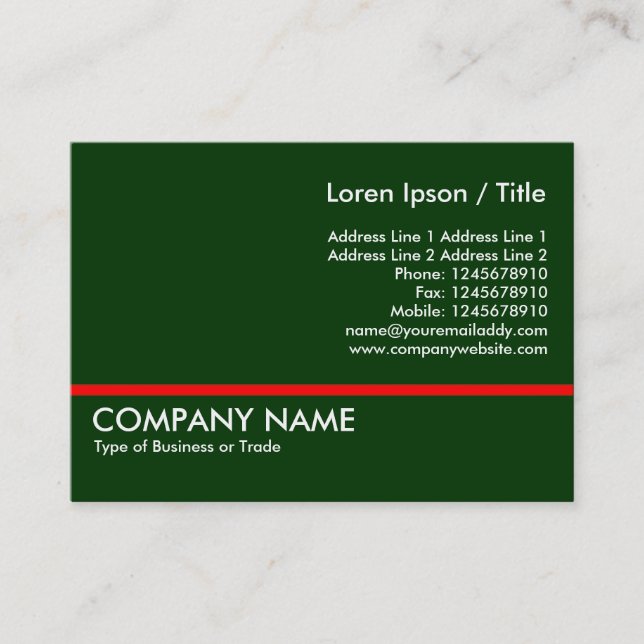 Cartão De Visita Linha vermelha - Verde escuro (Frente)