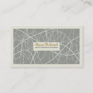 Cartão De Visita Linhas Abstrato brancas