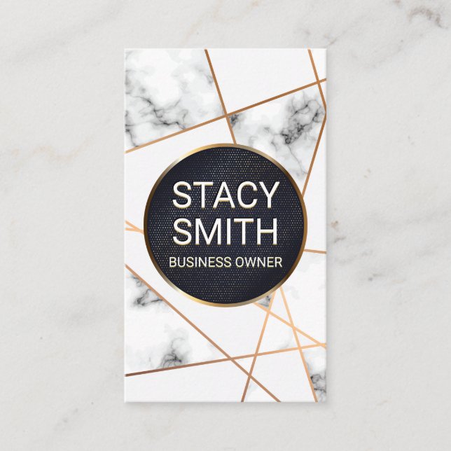 Cartão De Visita Linhas abstrato | Mármore (Frente)