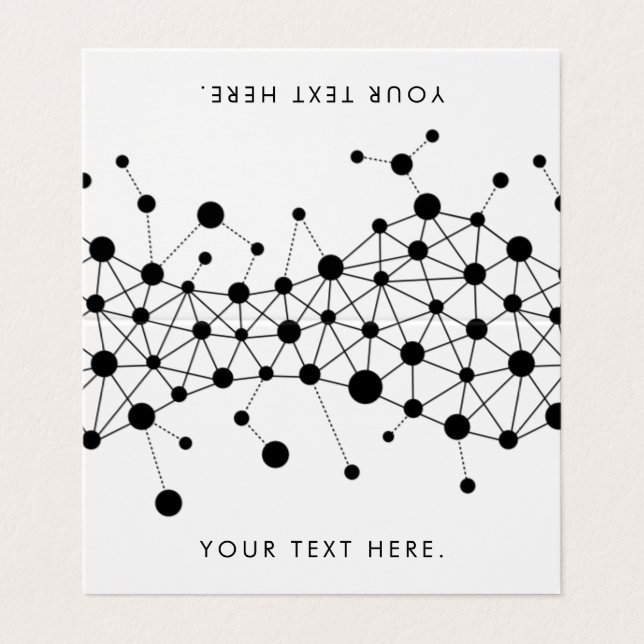 Cartão De Visita Linhas de abstrato preto e branco e padrão de pont (Exterior Desdobrado)