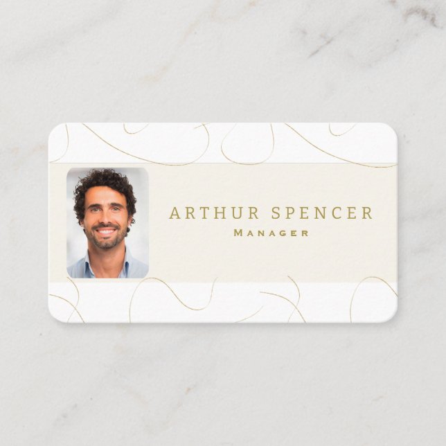 Cartão De Visita Linhas de ouro mínimas e profissionais (Frente)