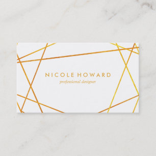 Cartão De Visita Linhas Douradas refinadas