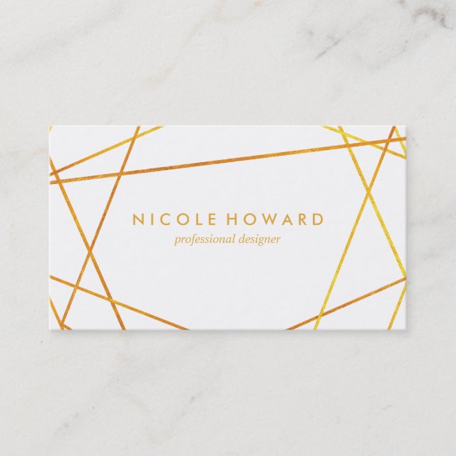 Cartão De Visita Linhas Douradas refinadas (Frente)