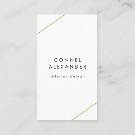 Cartão De Visita Linhas Douradas Simples Moderno Elegante