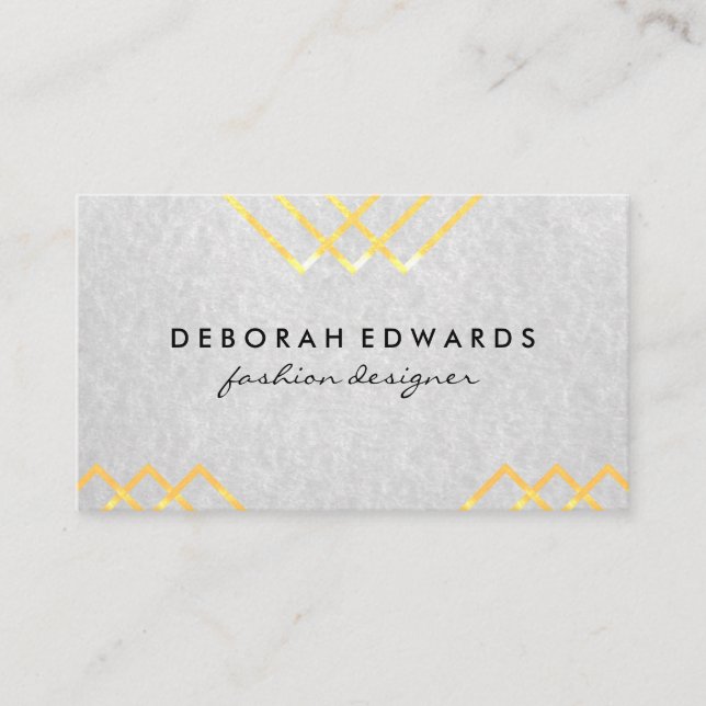 Cartão De Visita Linhas Geométricas Elegantes (Frente)