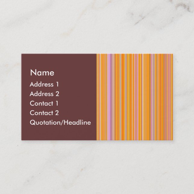 Cartão De Visita Linhas Laranja (Frente)