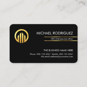 Cartão De Visita Linhas Minimalistas Simples de CEO Dourado