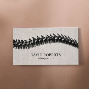 Cartão De Visita Linho do terapeuta da espinha da quiroterapia do