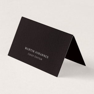 Cartão De Visita Linho Premium Elegante Preto Minimalista