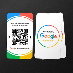 Cartão De Visita Link de Análise de Negócios Google Avaliações 5 Es