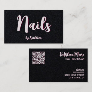 Cartão De Visita Link QR Premium do Técnico Nail para Chat