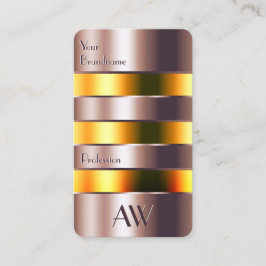 Cartão De Visita Líquidos e Monograma de vidro Dourado moderno