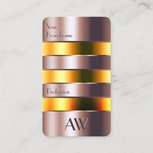 Cartão De Visita Líquidos e Monograma de vidro Dourado moderno