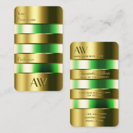 Cartão De Visita Líquidos Verdes Dourados com Reservatório de Vidro