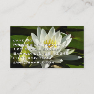 Cartão De Visita Lírio de Água Branco e Flor Broto