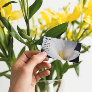 Cartão De Visita Lírio de Calla branco floral