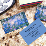 Cartão De Visita Lírios de água<br><div class="desc">Water Lily é uma série de mais de 200 pinturas a óleo do Impressionista Francês Claude Monet. Esta pintura,  completada em 1919,  apresenta tons de azul e rosa.</div>