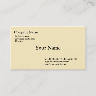 Cartão De Visita liso, amarelo claro