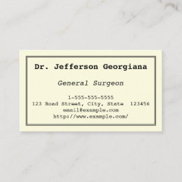 Cartão de visita liso & básico do general