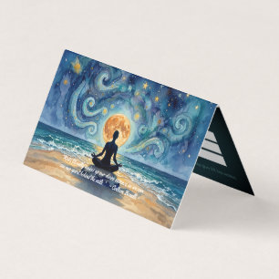 Cartão De Visita Lista de Preços de Ioga Meditação Céu Noturno Estr
