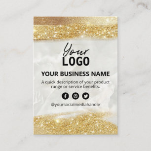 Cartão De Visita Lista de Preços: Dourada Glitter Ingredientes de 