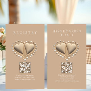 Cartão De Visita Lista de Presentes de Casamento na Praia e Fundo d