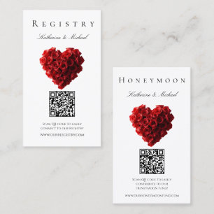 Cartão De Visita Lista de Presentes de Casamento-Rosas Vermelhas em