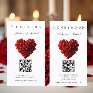 Cartão De Visita Lista de Presentes de Casamento-Rosas Vermelhas em
