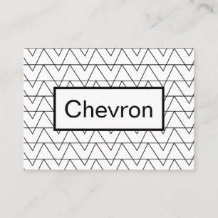 Cartão De Visita Listra de Chevron Preto e Branco