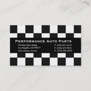 Cartão De Visita Listra preta das peças de automóvel