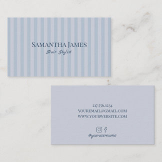 Cartão De Visita Listras Azul Bebê Elegantes