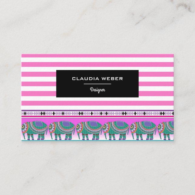 Cartão De Visita Listras brancas de tendências modernas (Frente)