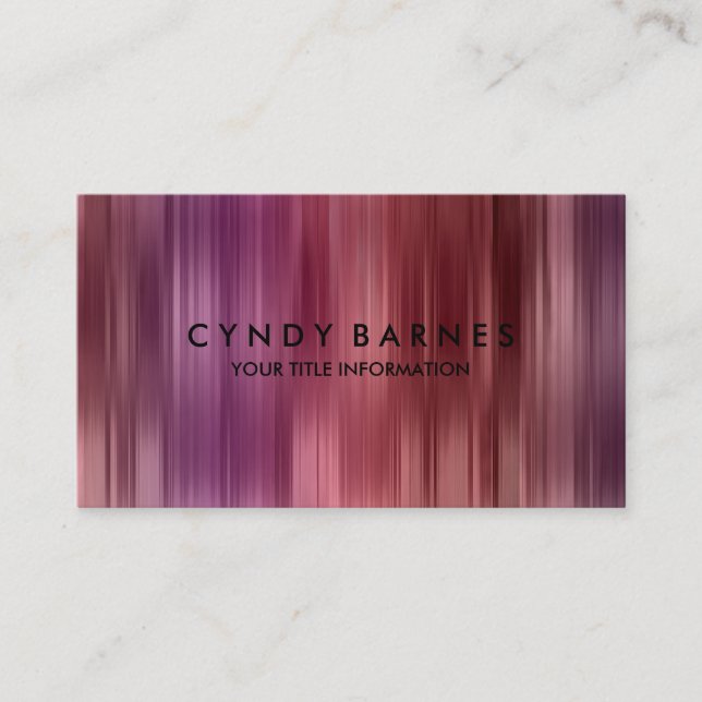 Cartão De Visita Listras de Tonalidade Rosa (Frente)