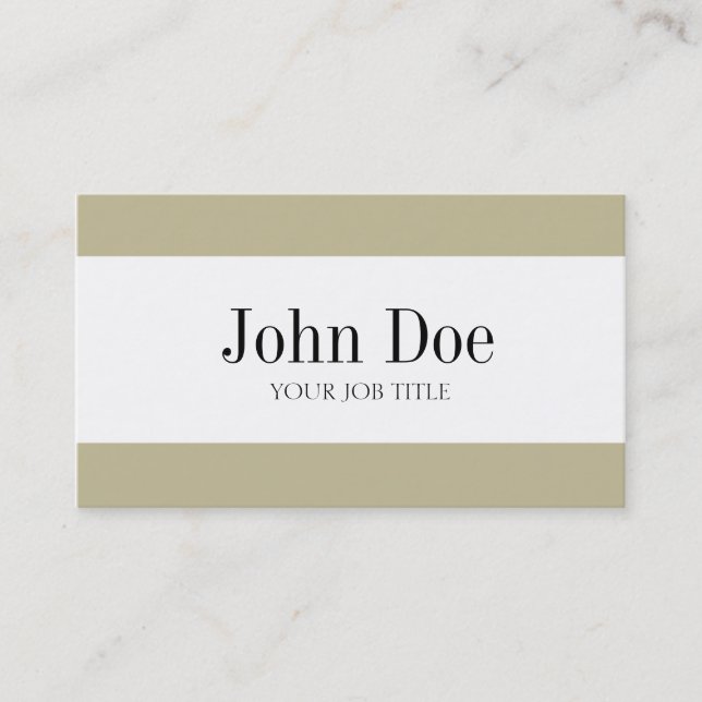Cartão De Visita Listras de YourJobTitle Tan (Frente)