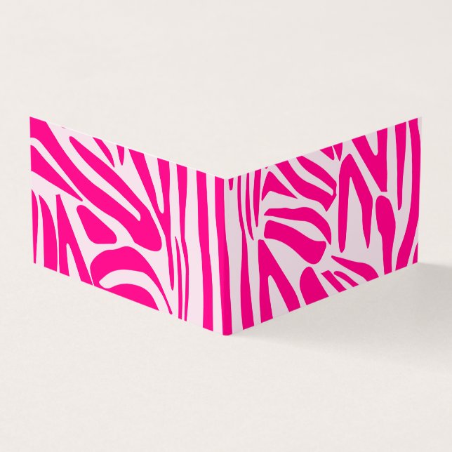 Cartão De Visita Listras de zebra rosa (Exterior)