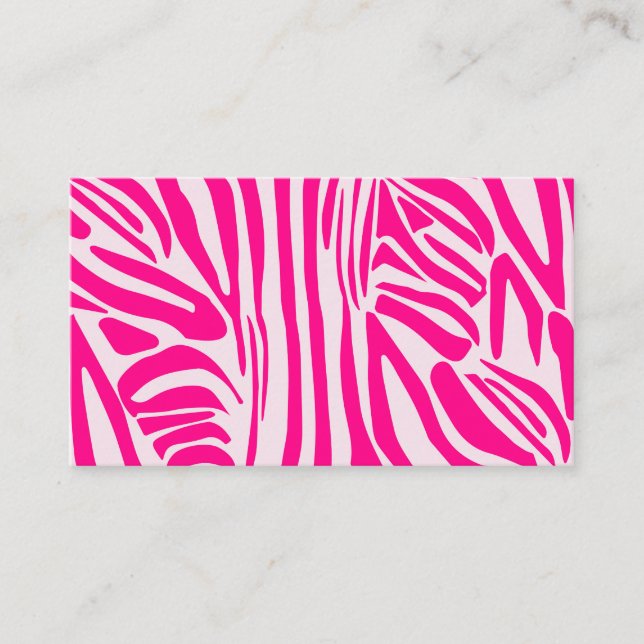 Cartão De Visita Listras de zebra rosa (Frente)