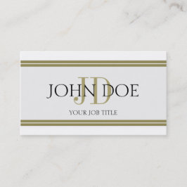 Cartão De Visita Listras do ouro branco de YourJobTitle